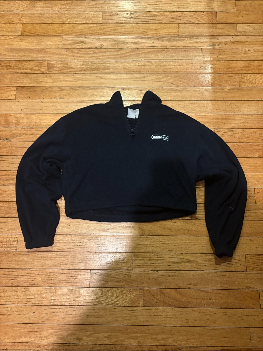 adidas Black Half-Zip Fleece Pullover